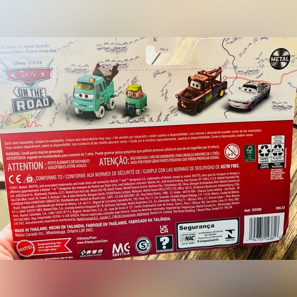 Disney Pixar Cars On The Road ROAD TRIP MATER & KAY PILLAR-DUREV ~ Metal ~ NIP - Picture 4 of 5